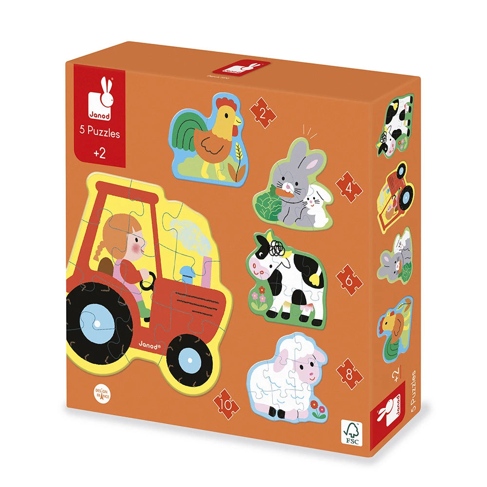 5 Puzzles évolutifs Ferme