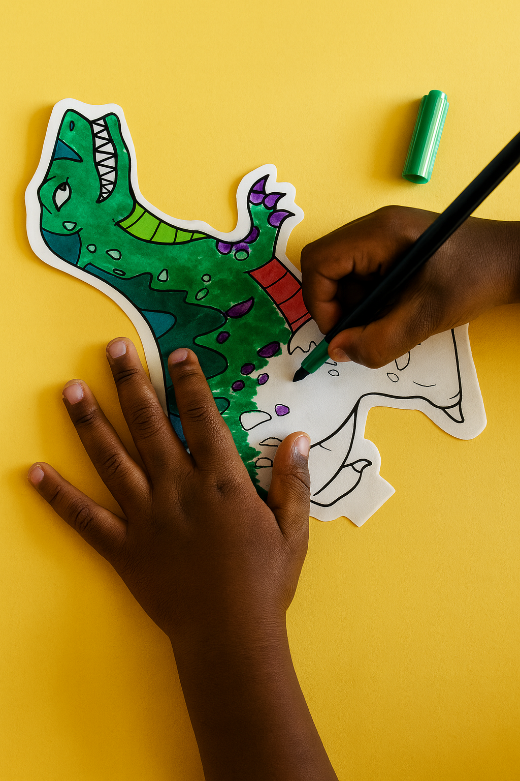ARA-CREATIVE - 2 coloriages gonflables -  Dinos