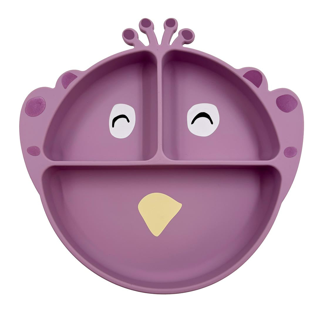 Assiette avec ventouse en silicone et compartiments