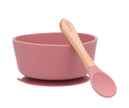Tutete - Bol pour bébé avec ventouse + cuillère à poussière en brique
