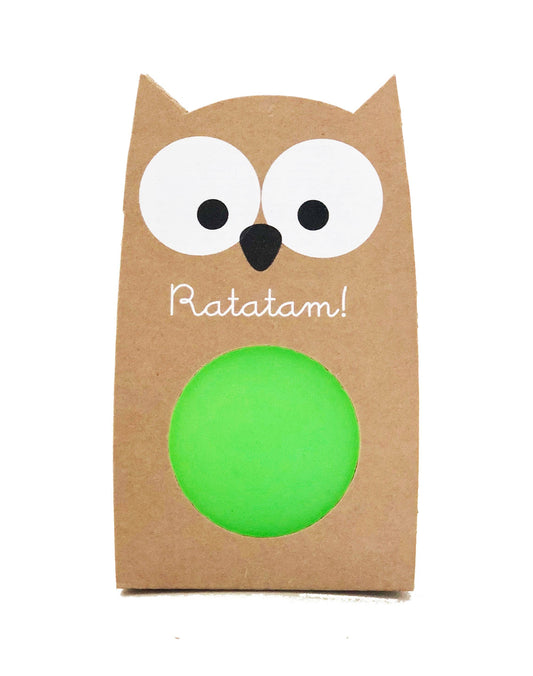 Balle rebondissante hibou vert 57mm