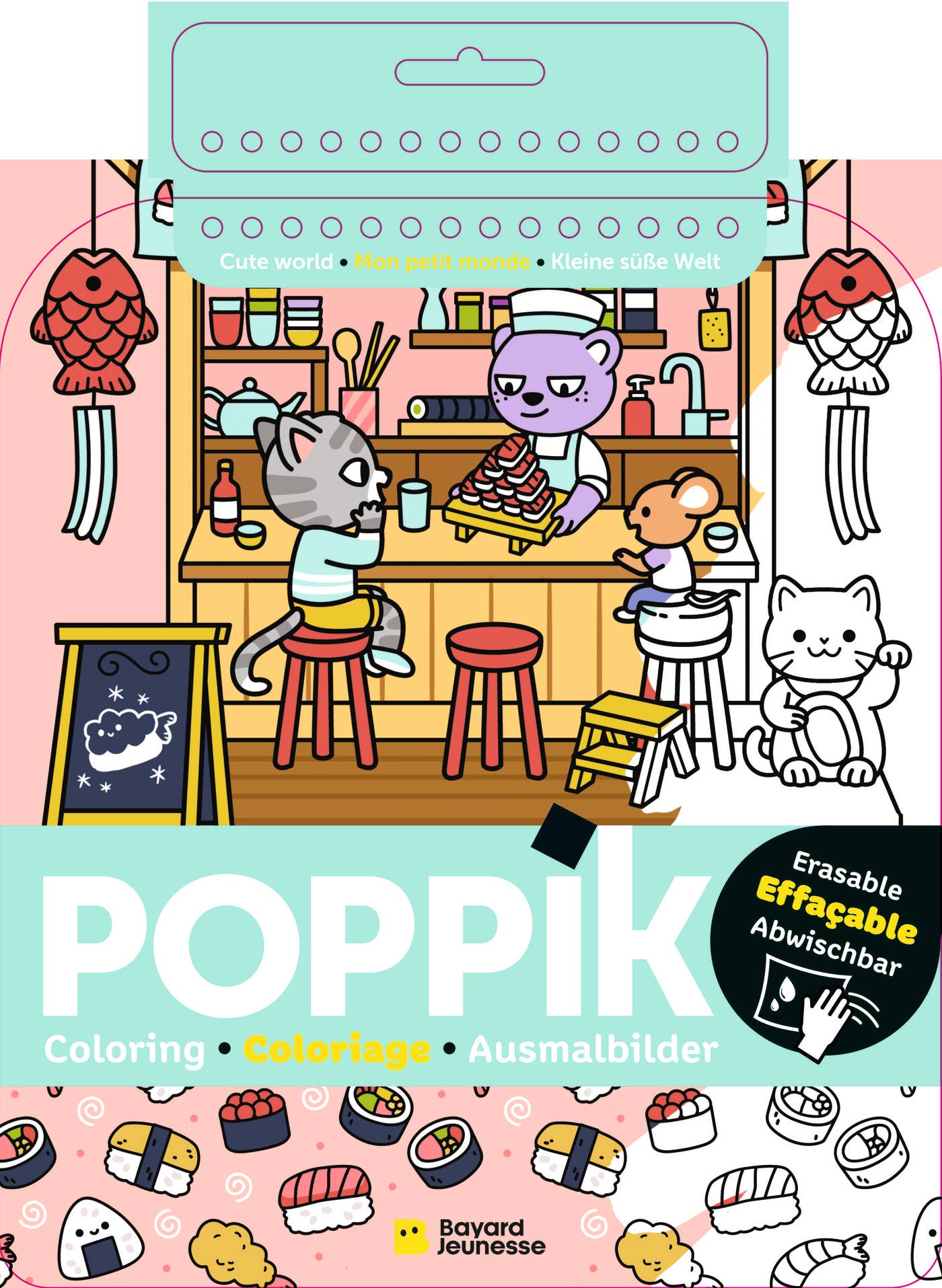 POPPIK - LIVRE DE COLORIAGE EFFACABLE  CUTE WORLD