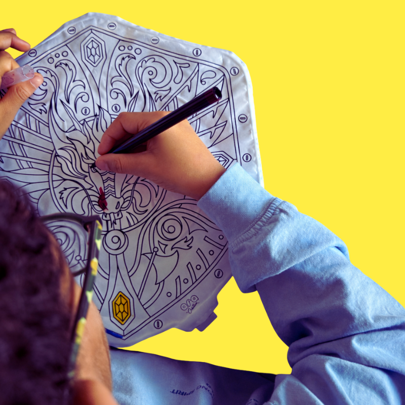 ARA-CREATIVE - Coloriages Gonflables – Kit Épée & Bouclier Lumineux à colorier