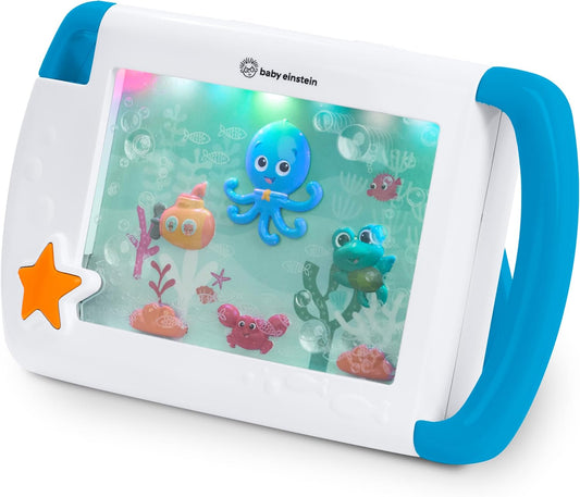 Tablette On-The-Go Sea Dreams Soother, Aquarium Bébé Portable, Veilleuse Bébé Musicale et Lumineuse avec Bruit Blanc, Attache Poussette, Idéale pour voyage