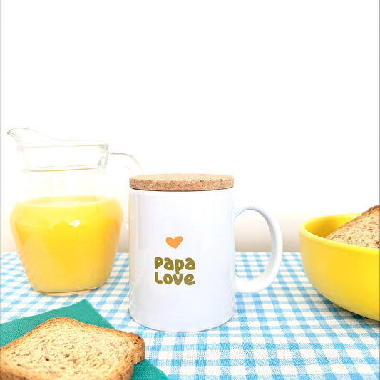 Marcel & Lily - Mug Pop "Papa Love" avec son couvercle en liège