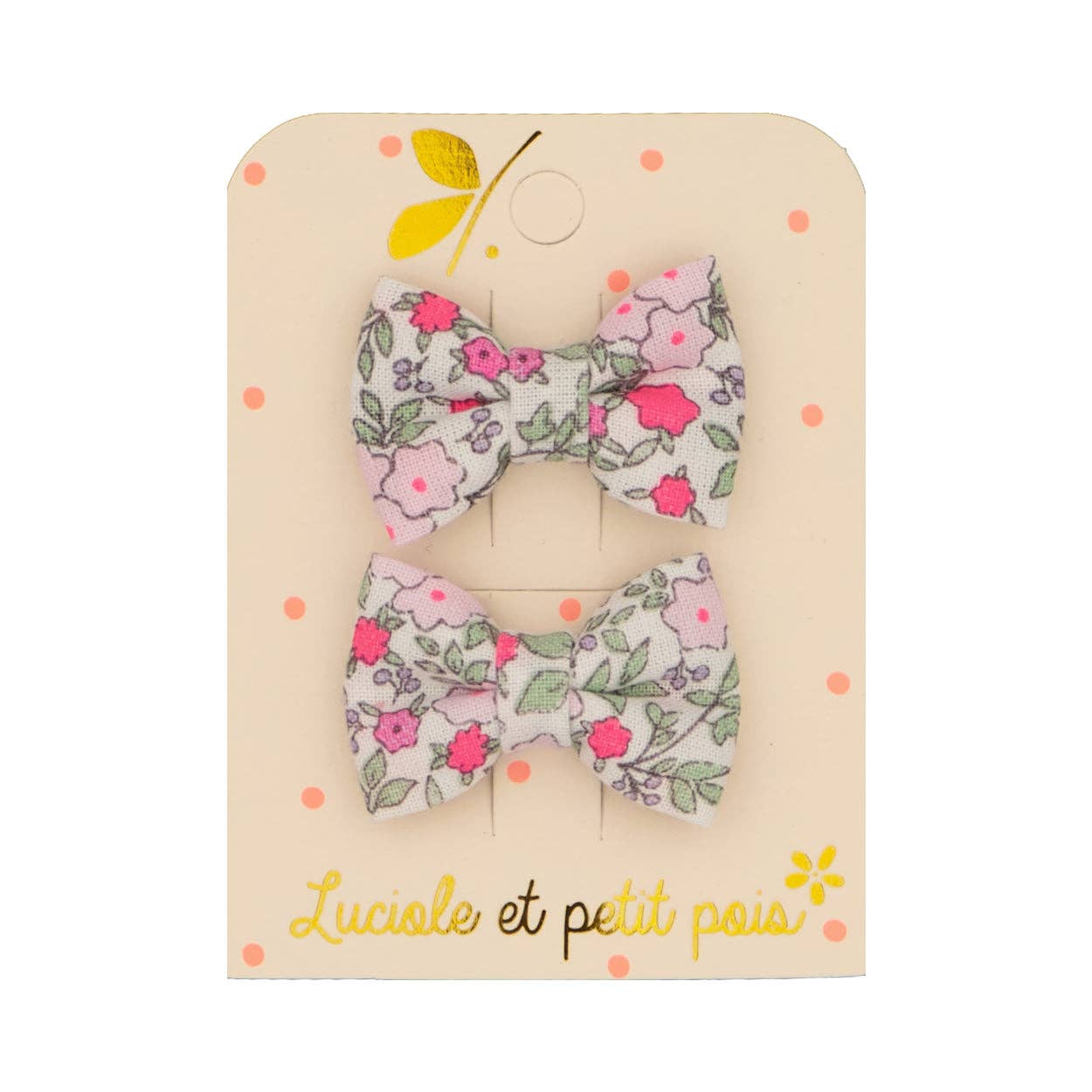 Luciole et Petit Pois - Barrettes mini papillon - Rose fluo