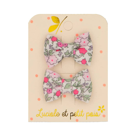 Luciole et Petit Pois - Barrettes mini papillon - Rose fluo