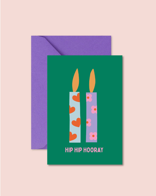 Ma Petite Vie - Carte "Anniversaire" - Hip Hip Hooray  (avec enveloppe)