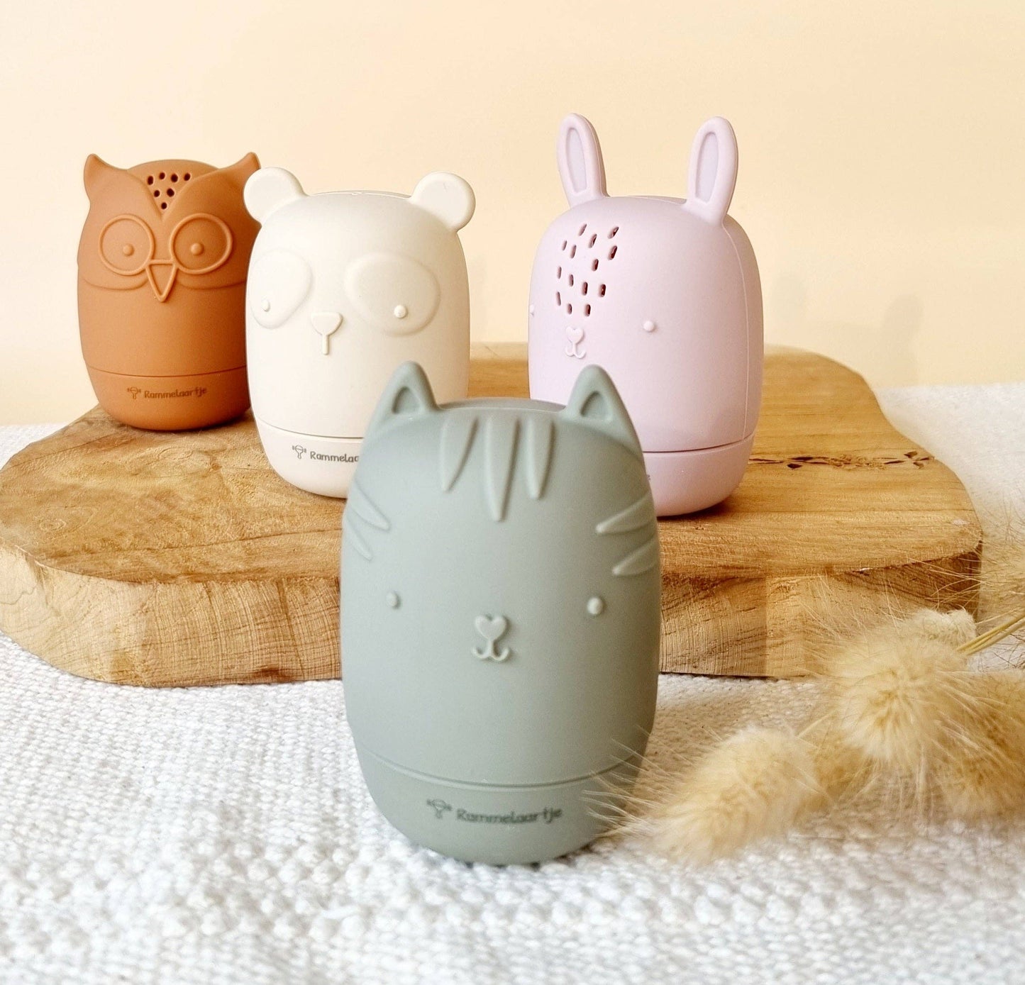 Rammelaartje - Ensemble de 4 jouets de bain en silicone Earth tones