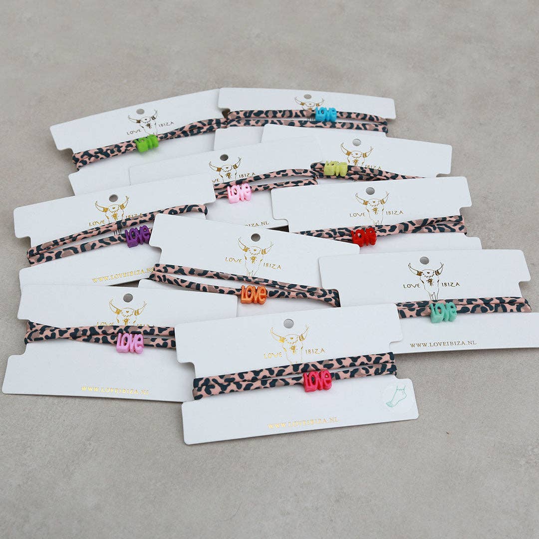 Love Ibiza - Bracelet cheville leopard love