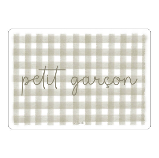 Papier Poetic - Carte Postale / Card "Petit garçon" vichy