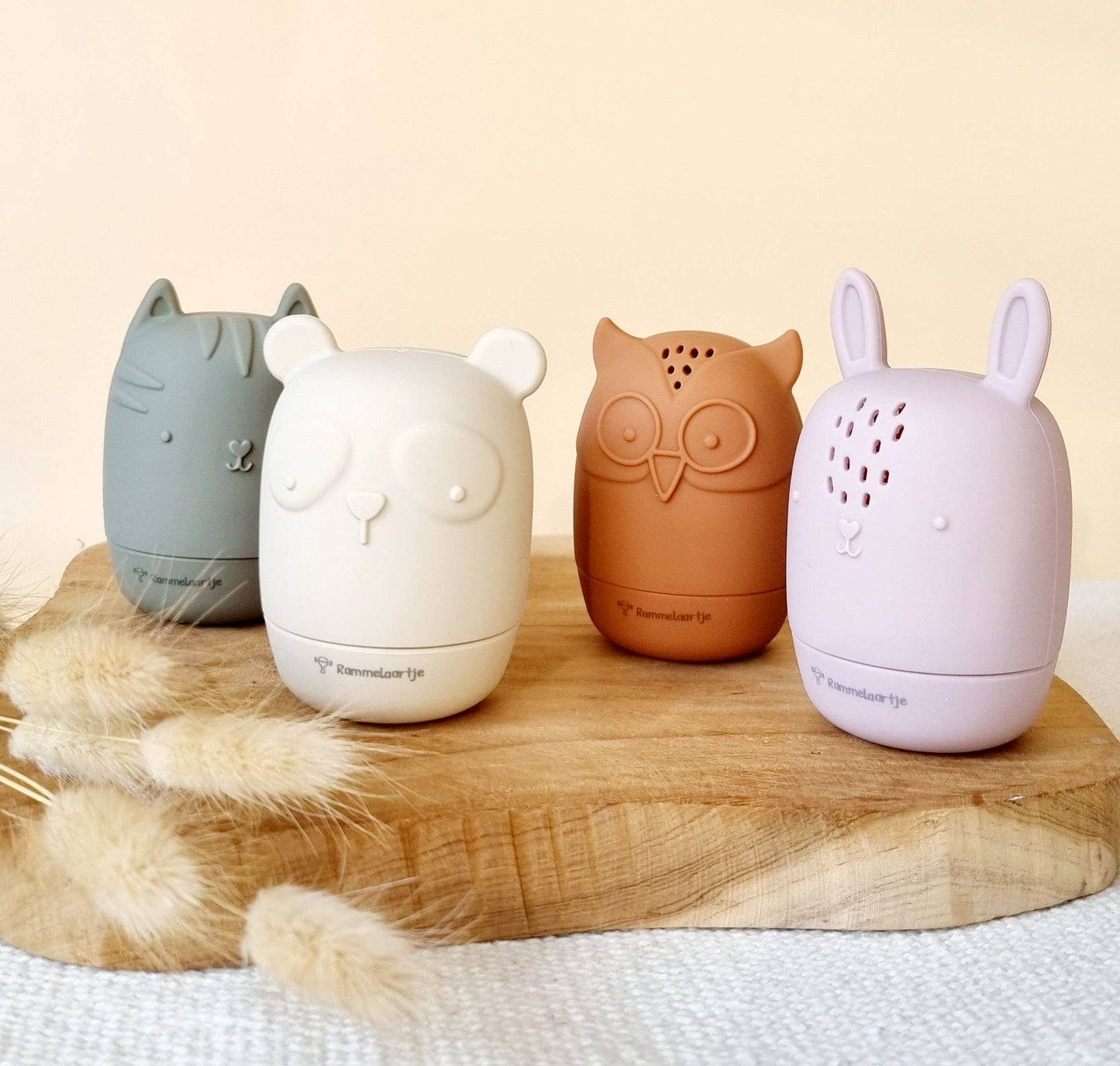 Rammelaartje - Ensemble de 4 jouets de bain en silicone Earth tones