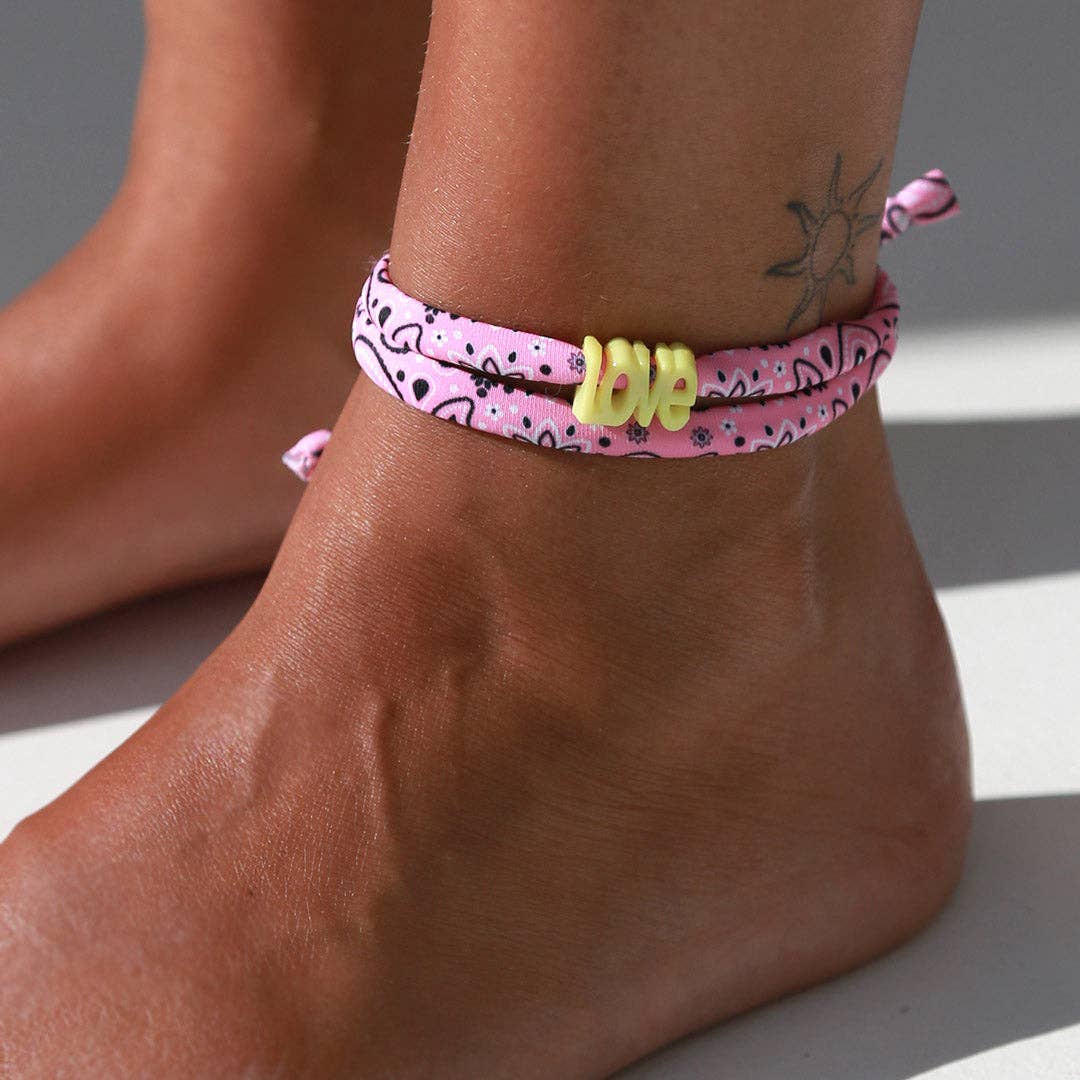 Love Ibiza - Bracelet de cheville style bandana - choisissez votre couleur !