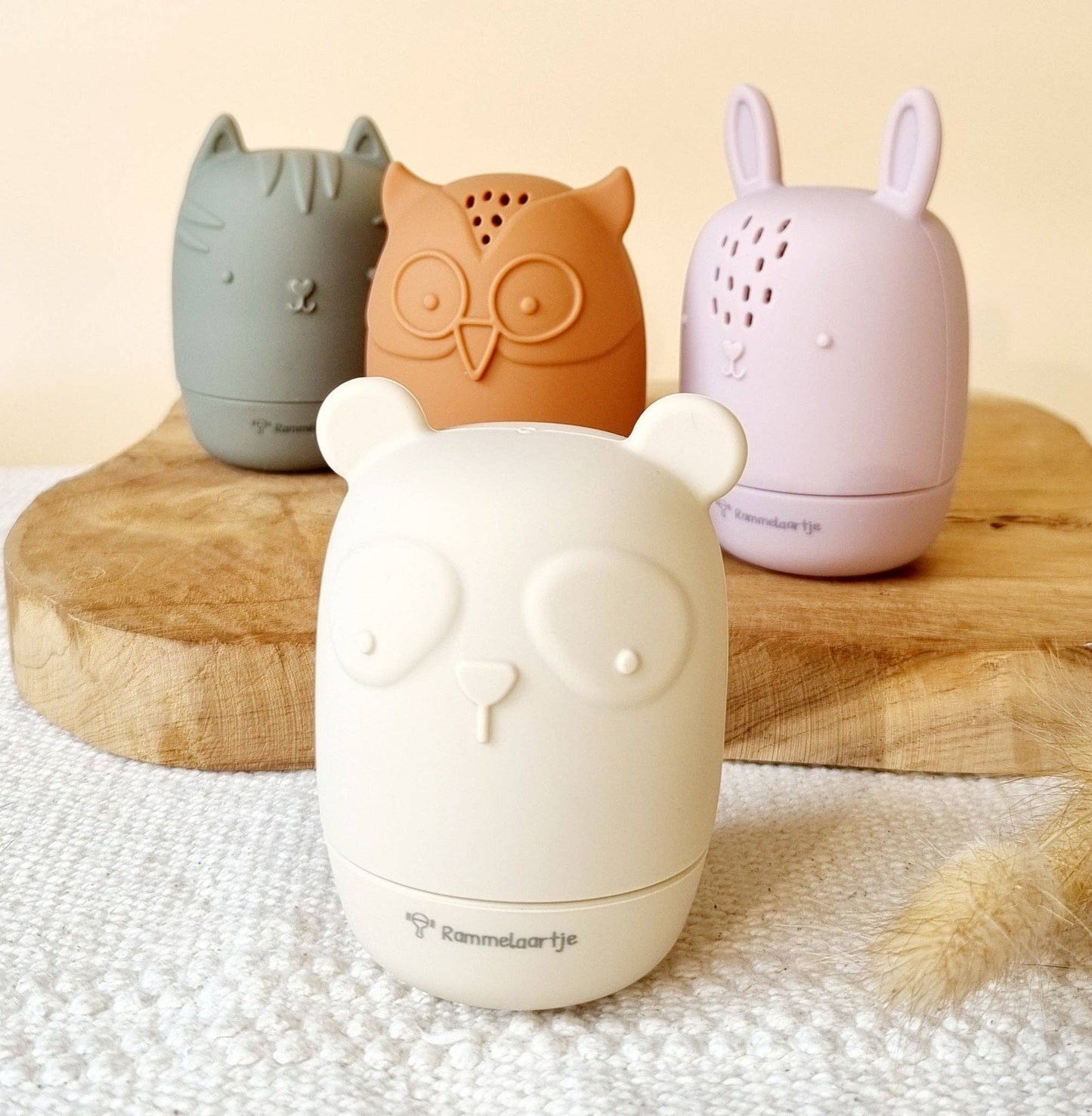 Rammelaartje - Ensemble de 4 jouets de bain en silicone Earth tones