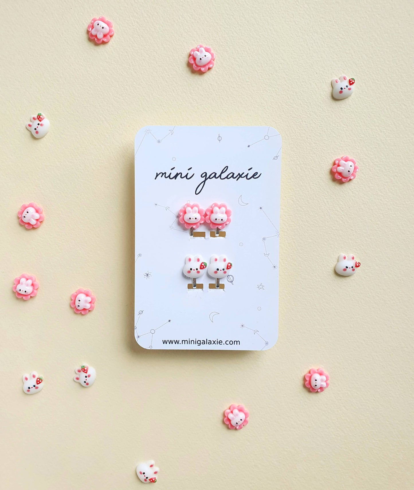Boucles d'oreilles clips pour enfant - lapins 🐰  Pâques 🔔