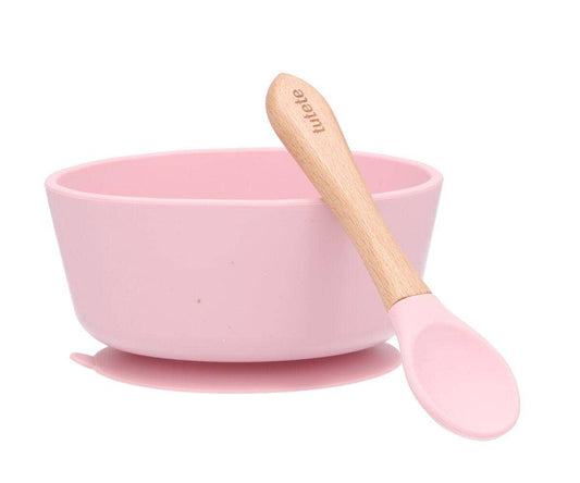 Tutete - Bol pour bébé avec ventouse + cuillère rose