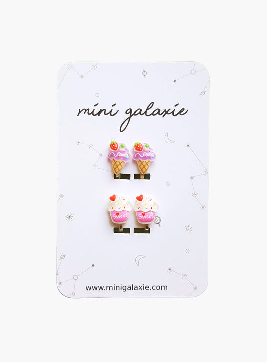 Boucles d'oreilles clips pour enfant - glace ice cream 🍨