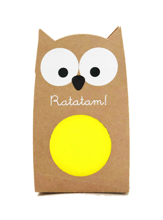 Balle rebondissante hibou jaune 57 mm