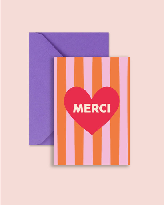 Ma Petite Vie - Carte "Merci" : Merci coeur (avec enveloppe)