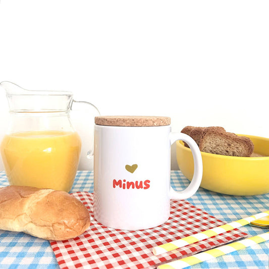 Marcel & Lily - Mug Pop "Minus" avec son couvercle en liège