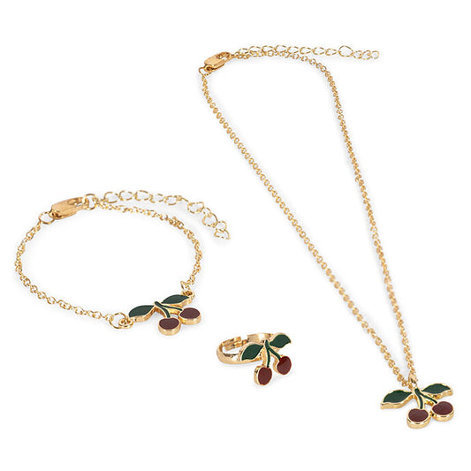 SET DE BIJOUX cerise gold