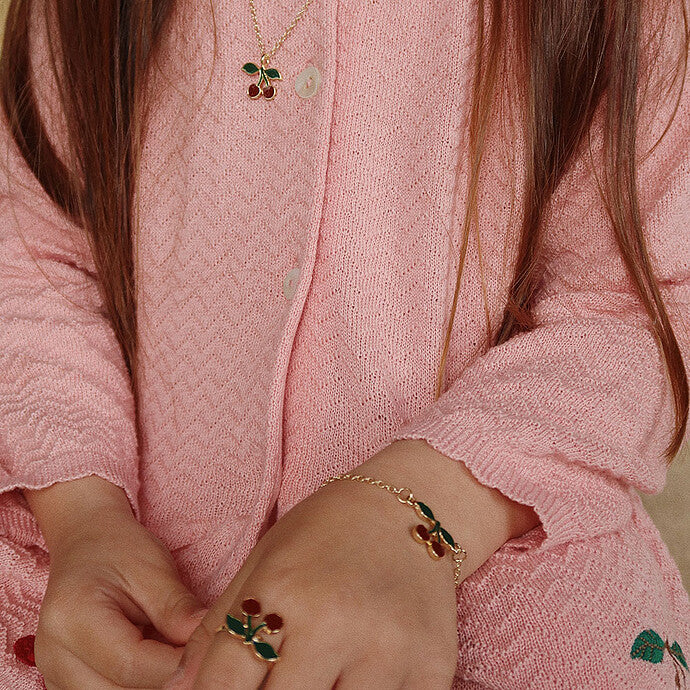 SET DE BIJOUX cerise gold