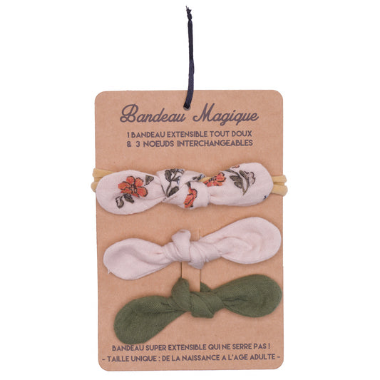 Bandeau magique (1 bandeau extensible + 3 nœuds)