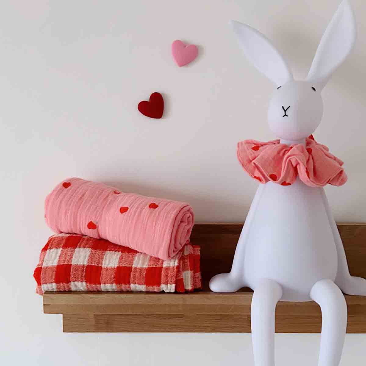 Lange Bianca  Coeur rouge Flamingo rose