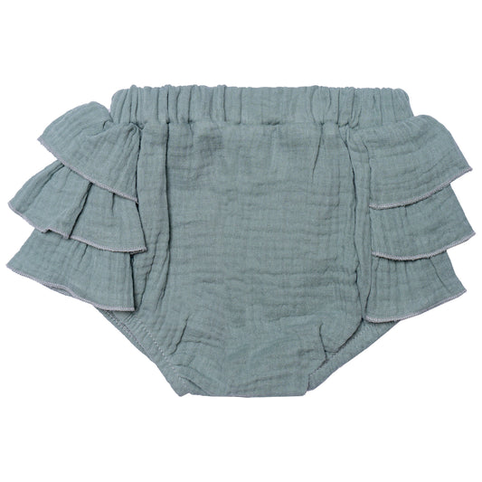 Bloomer à volants - Gaze de coton Vert de gris
