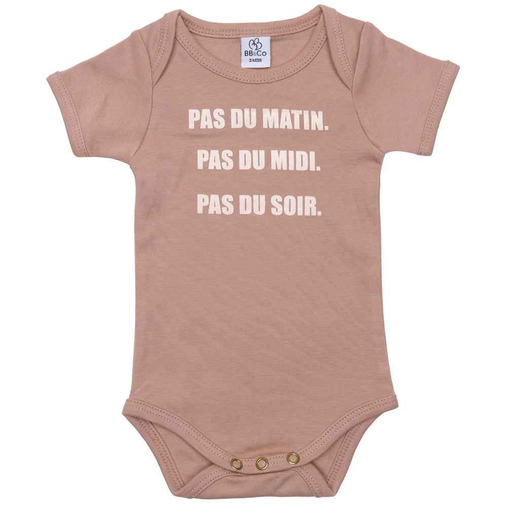 Body manches courtes “Pas du Matin ” mocha
