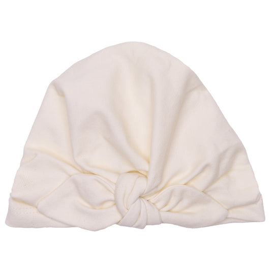 Bonnet bébé naissance forme turban ivoire