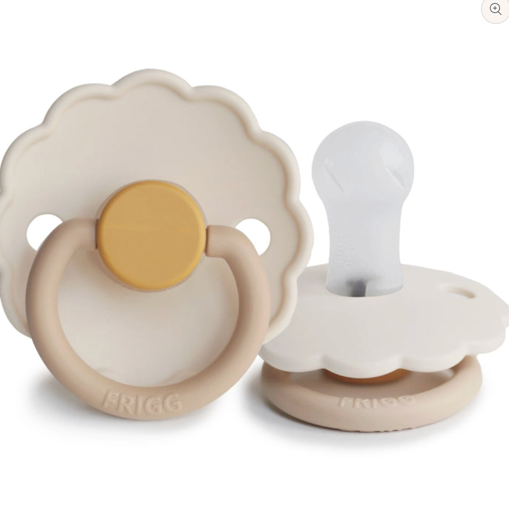 Sucette ronde FRIGG - Daisy Silicone - Camomille