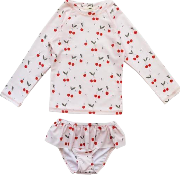 Maillot de bain fille -  Cerise 2 pièces