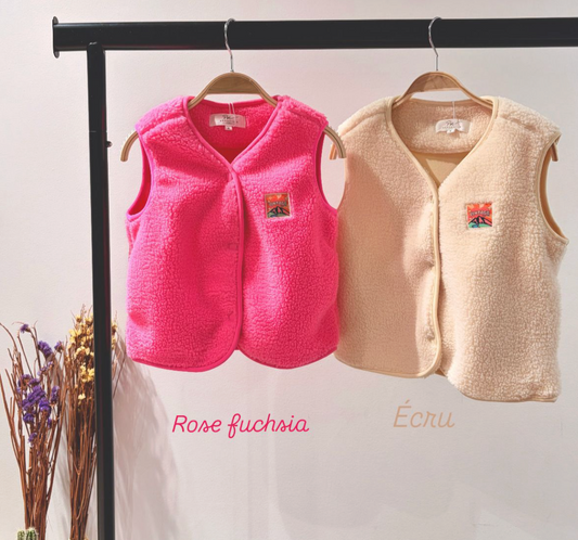 Gilet moumoute crème VINTAGE
