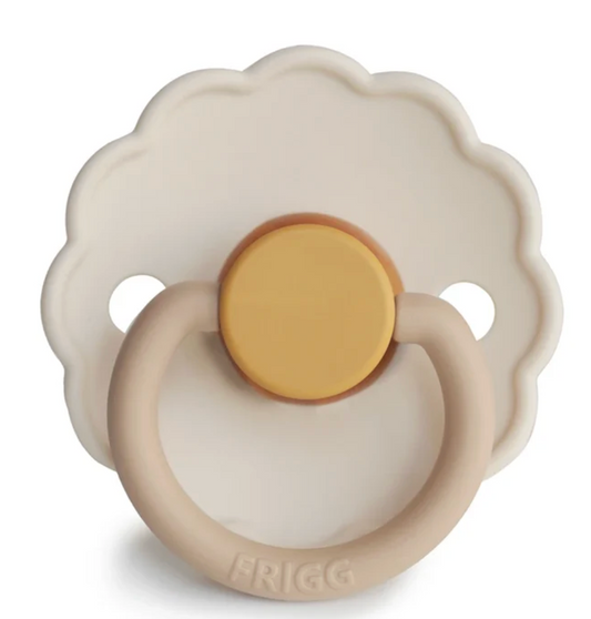 Sucette ronde FRIGG - Daisy Silicone - Camomille