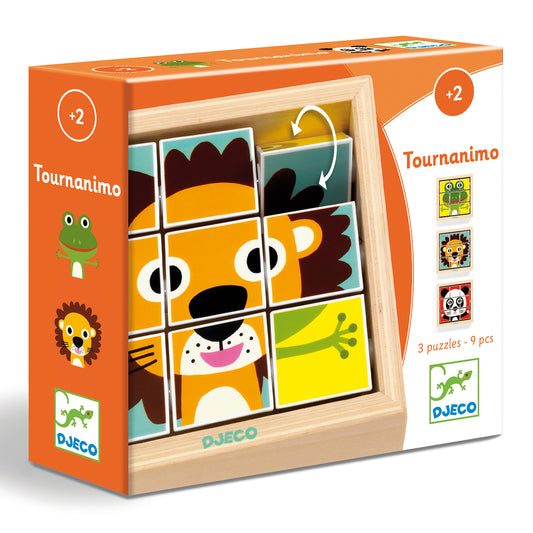 9 cubes puzzle bois Tournanimo