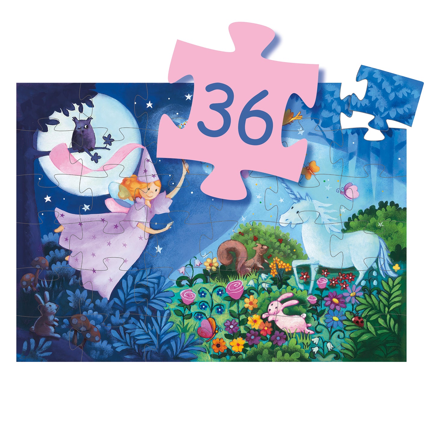 Puzzle La fée et la licorne - 36 pcs