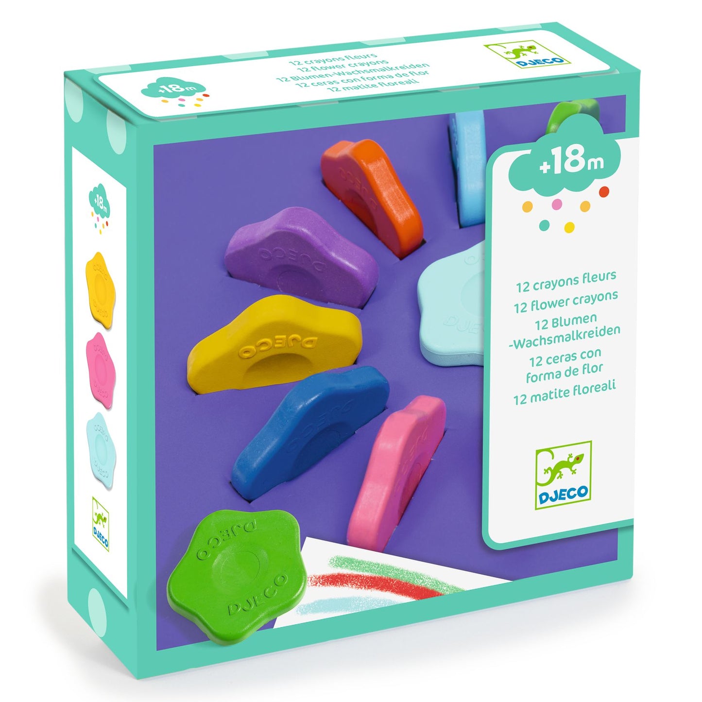 12 crayons fleurs pour les petits - 18 mois