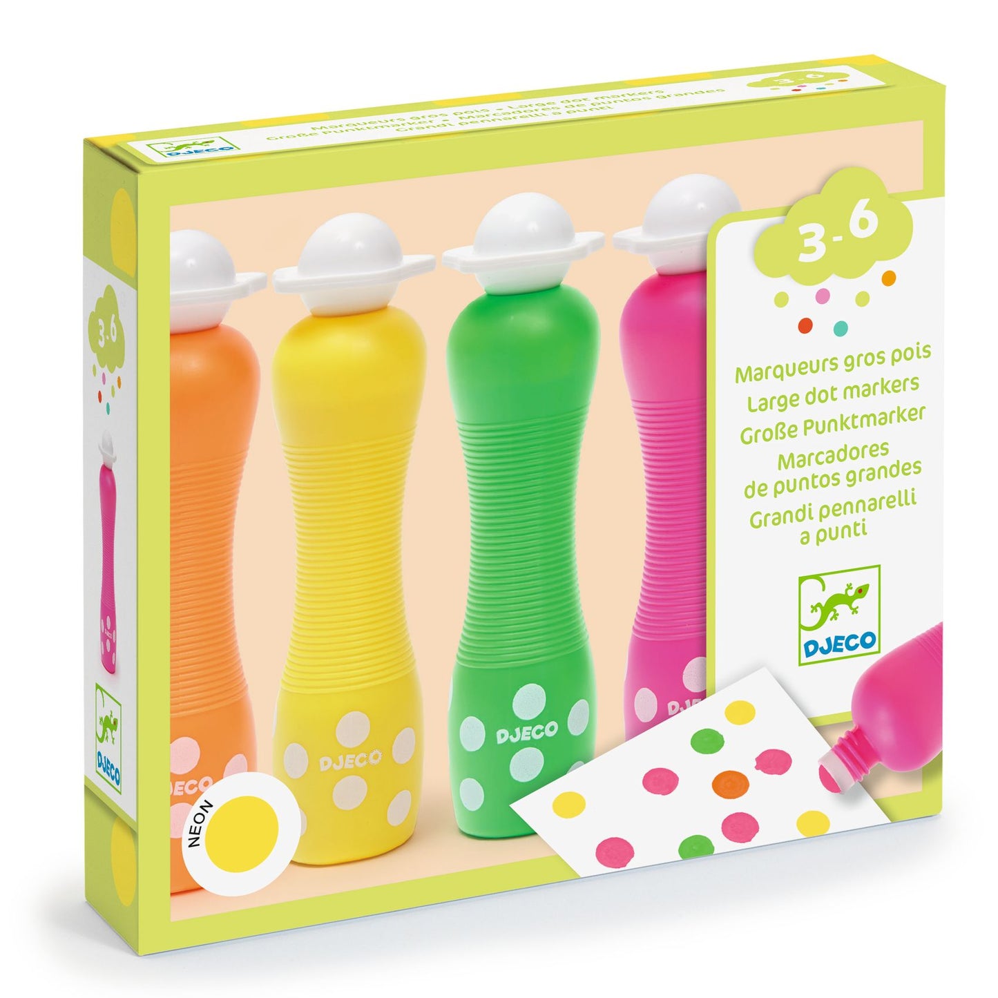 Marqueurs gros pois Neon (4 marqueurs)
