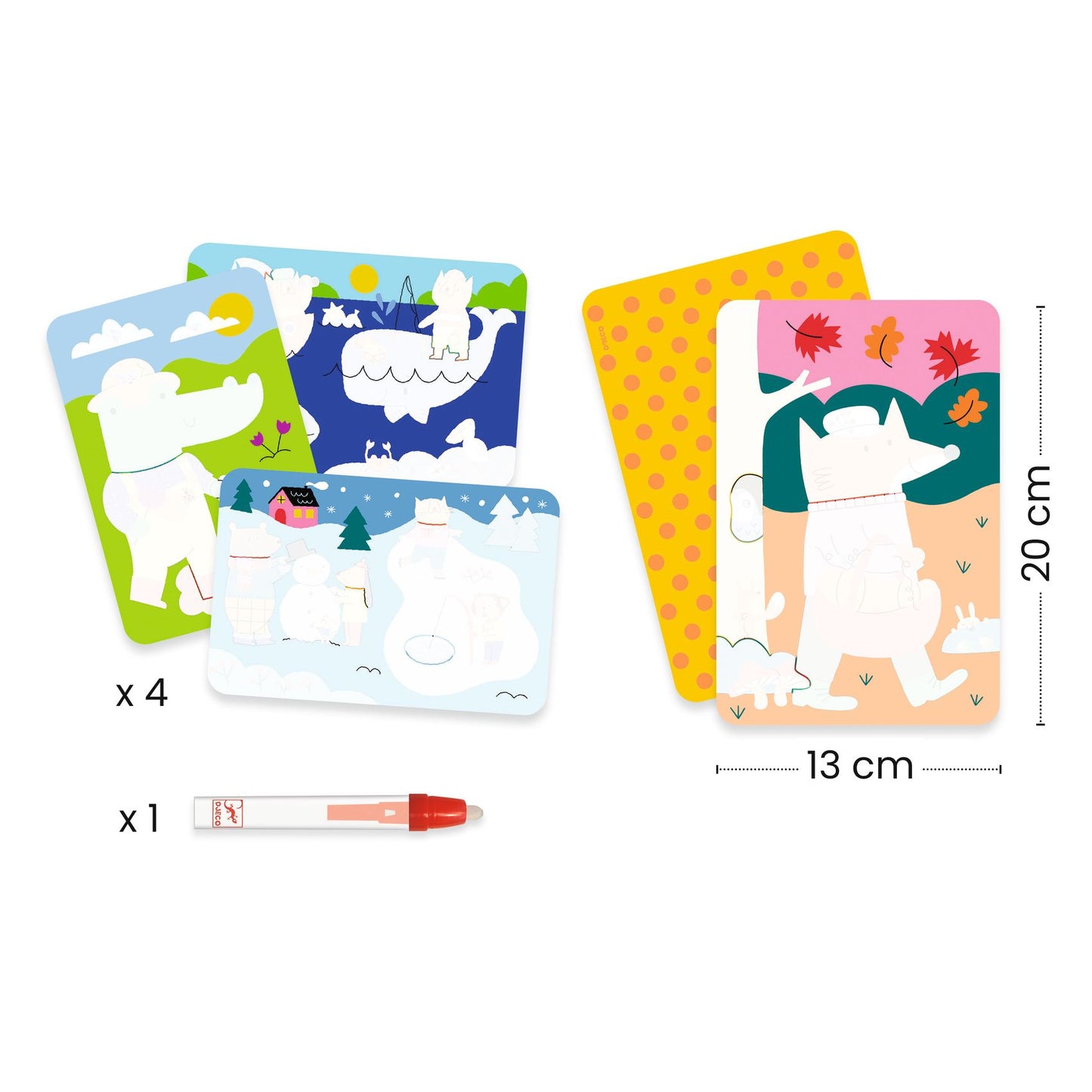 Coloriage à l'eau magique 4 saisons