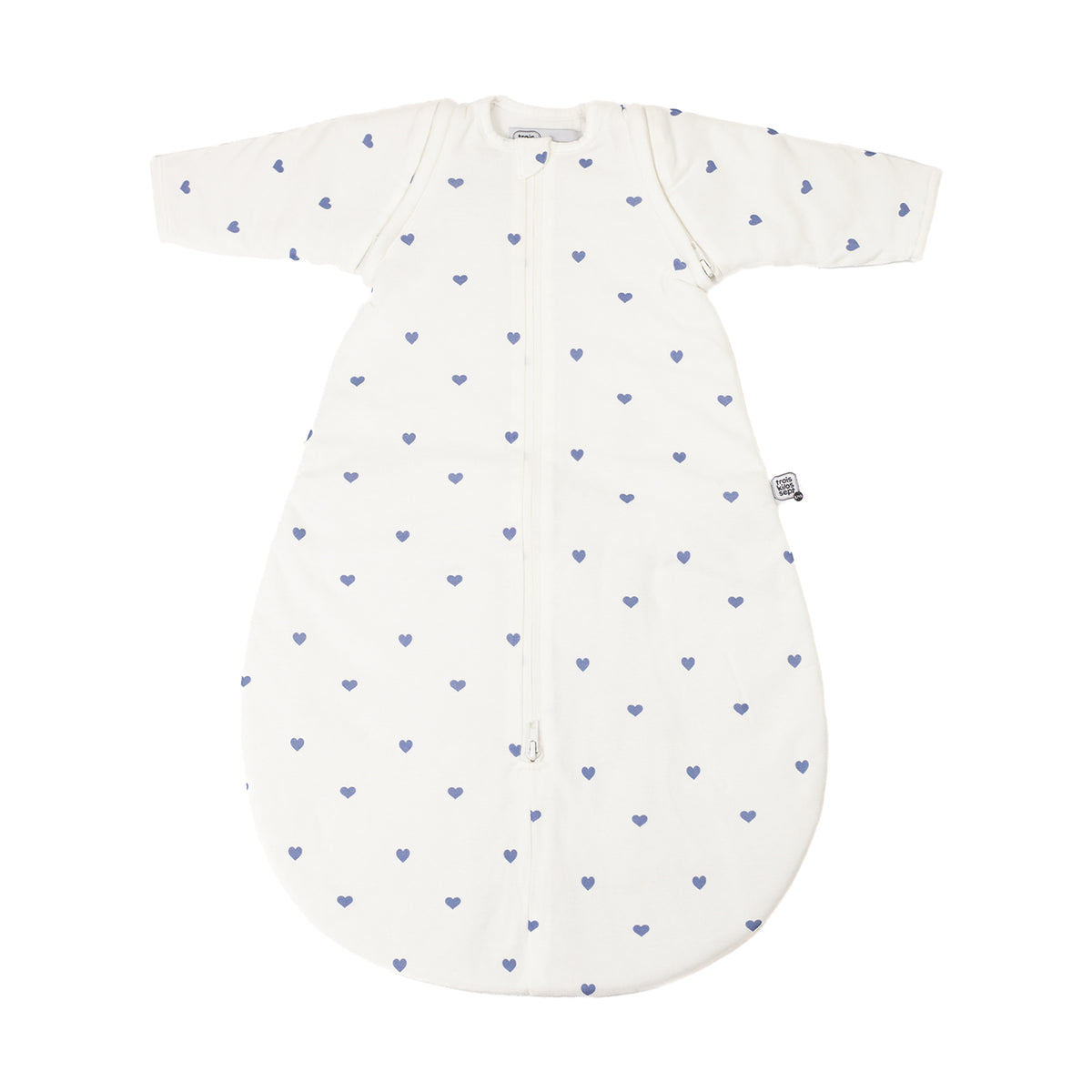 Gigoteuse en Jersey avec manches amovibles tog 2,5 - Coeurs bleus