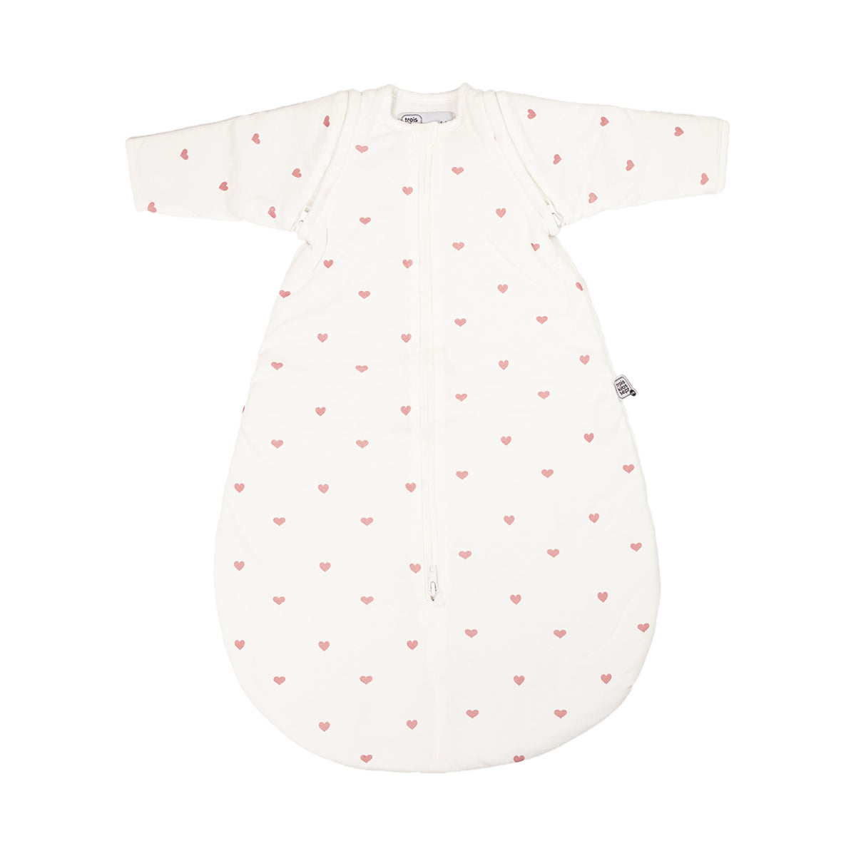 Gigoteuse en Jersey avec manches amovibles tog 2,5 - Coeurs rose