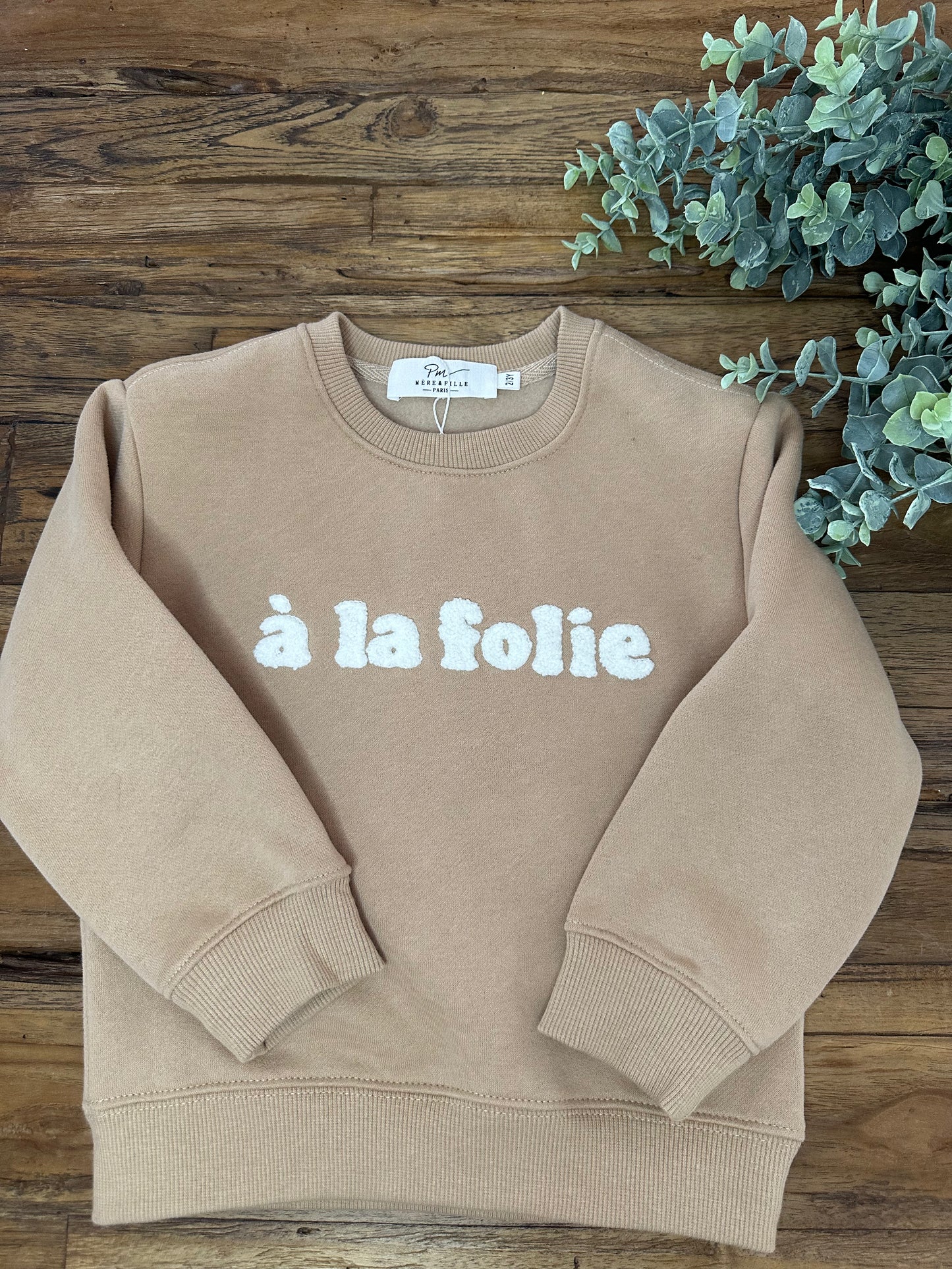 Sweat à la folie beige