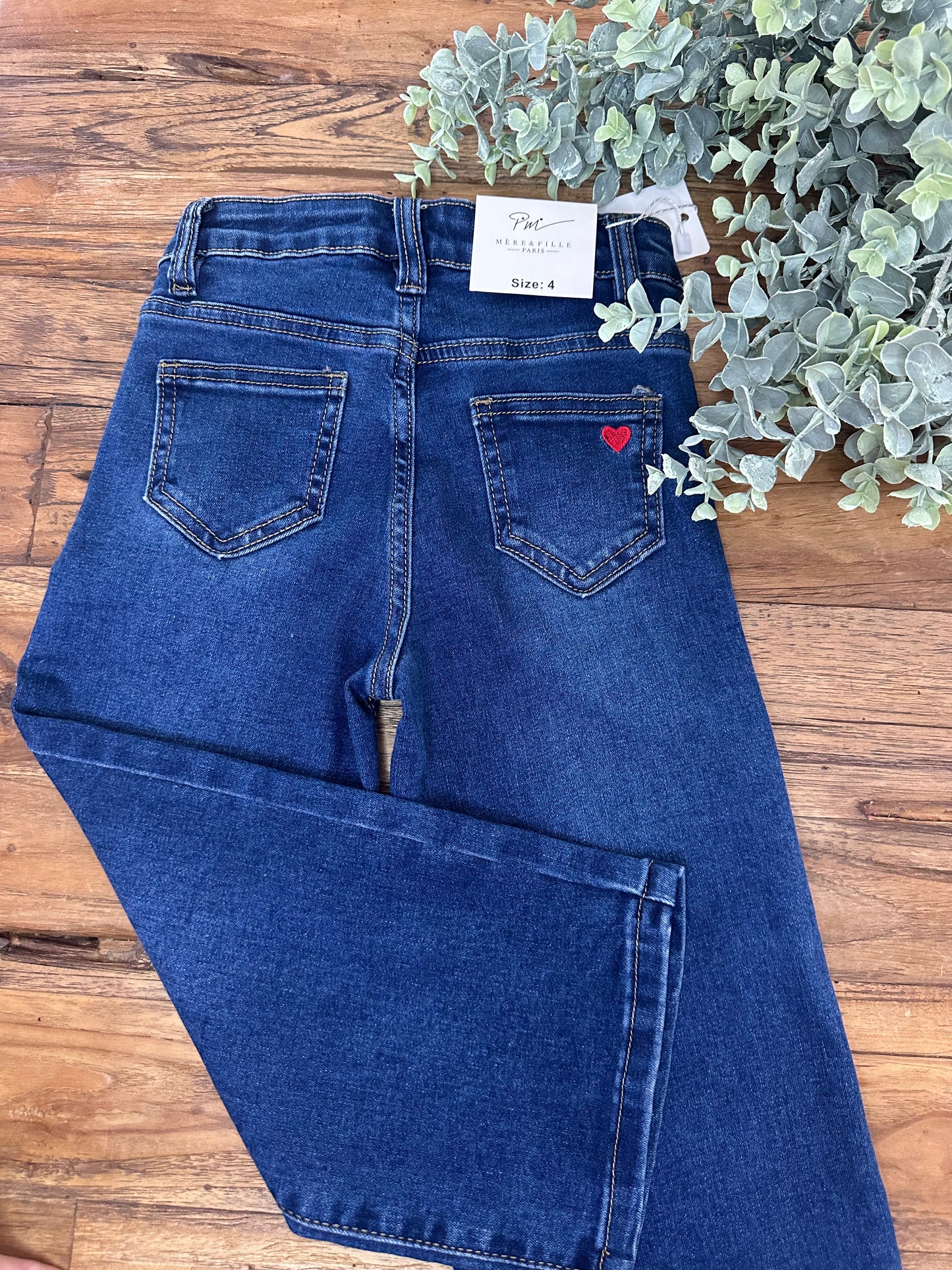 Pantalon large / jeans brut