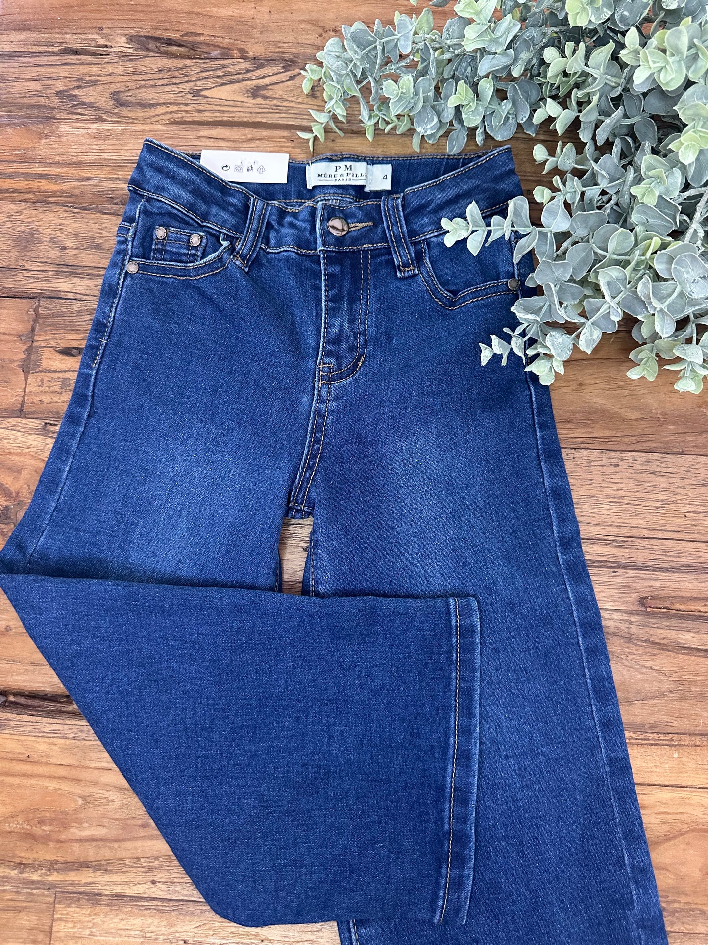 Pantalon large / jeans brut