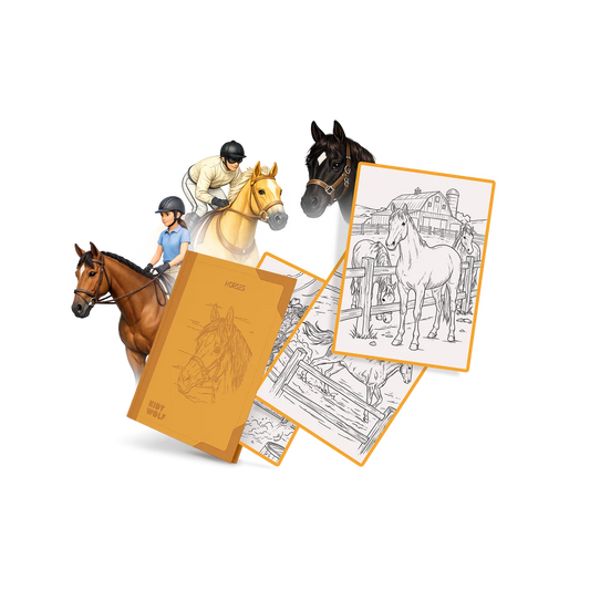 KIDYDRAW-PAD Refill Horses - 30 dessins à décalquer