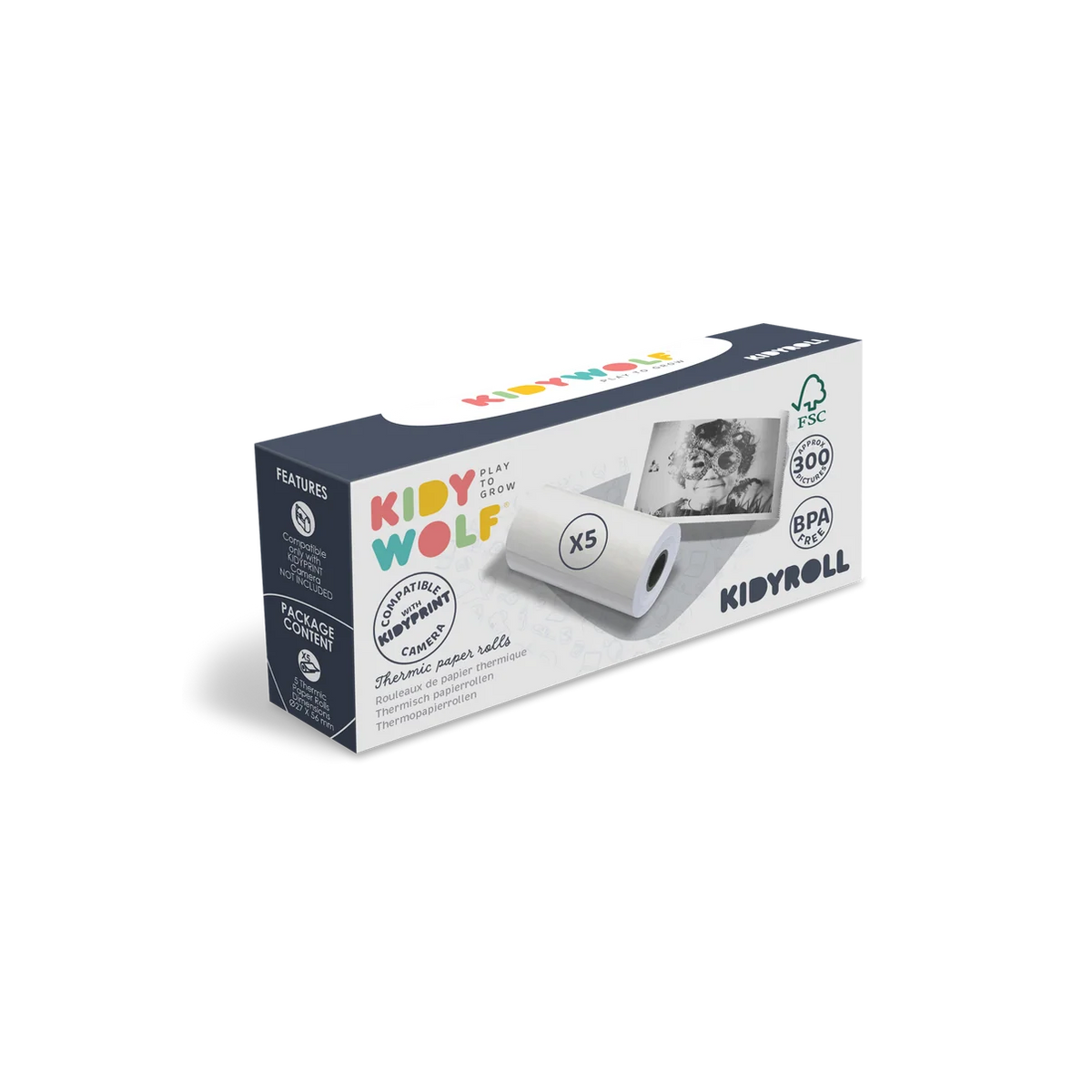 KIDYROLL Recharge papier classique pour KIDYPRINT / K-PRINT / KIDYPRINTER AI