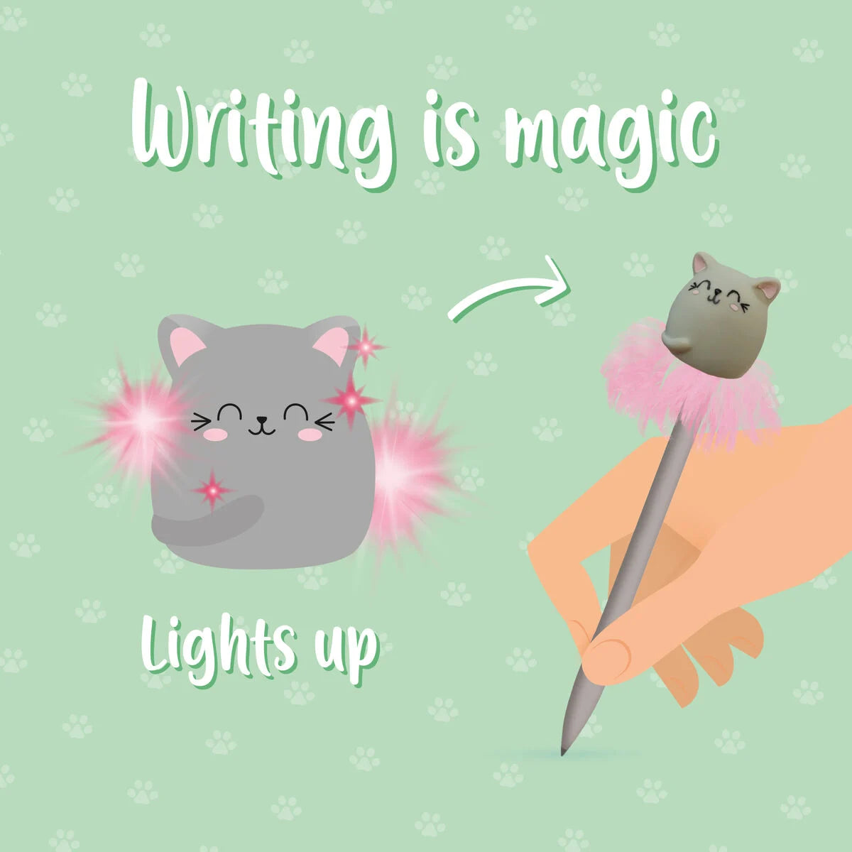 Stylo à Bille Lumineux - Kitty - Writing is Magic