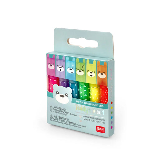 Set de 6 Mini Surligneurs - Teddy’s Mood