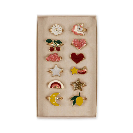 Bague multi color - pack 12 anneaux